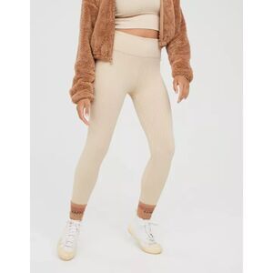 NWT OFFLINE By Aerie Seamless Cable High Waisted Legging, Soft Oat, Size XS